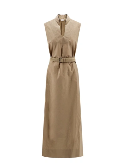 Shop Brunello Cucinelli Dress In Beige