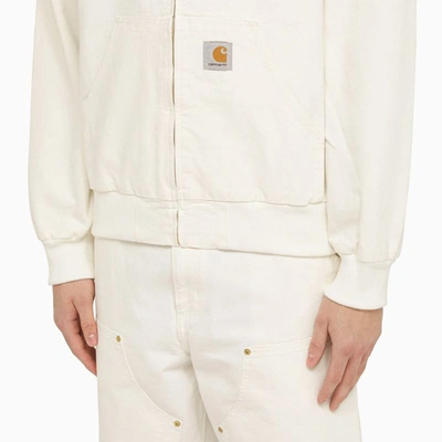 Shop Carhartt Wip Wax Zip Sweatshirt In White