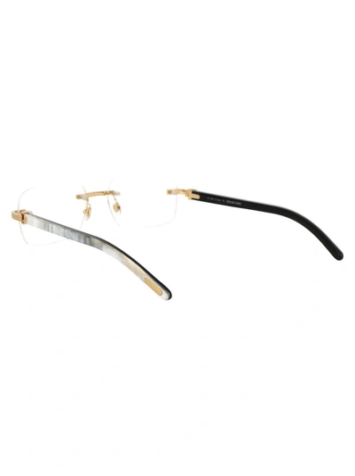 Shop Cartier Optical In 003 Gold White Transparent