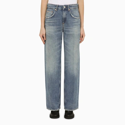Shop Department 5 Straight Washed Effect Denim Jeans In Blue