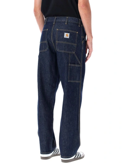 Shop Carhartt Wip Single Knee Jeans In Blue Stone Blitched