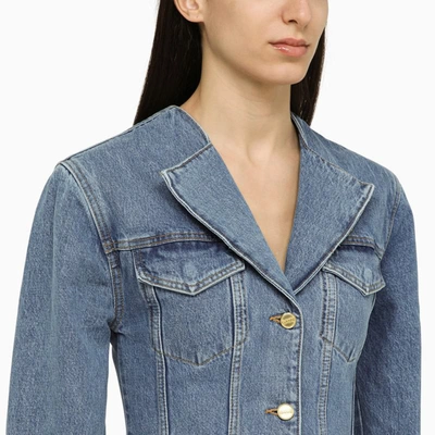 Shop Ganni Vintage Single-breasted Denim Jacket In Blue