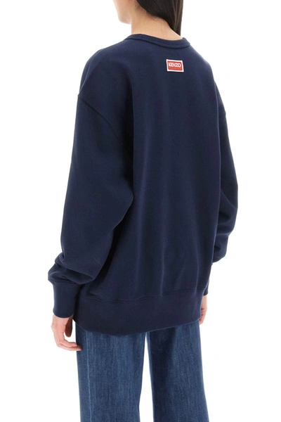 Shop Kenzo 'lucky Tiger' Oversized Sweatshirt In Blue