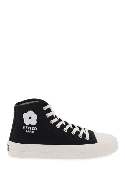 Shop Kenzo Canvas  Foxy High-top Sneakers In Black