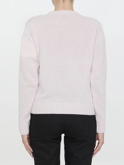 Shop Moncler Logo Sweater In Pink