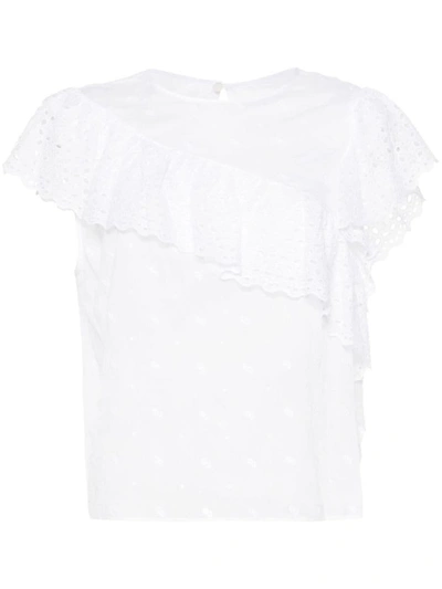 Shop Isabel Marant Étoile Broderie Anglaise Blouse In White