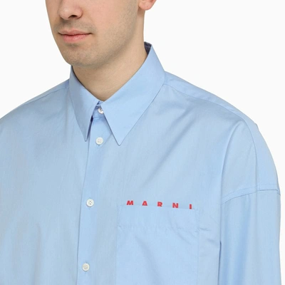 Shop Marni Iris Shirt With Logo In Blue
