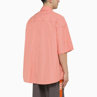 Shop Martine Rose Pink/green Striped Shirt In Multicolor