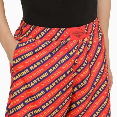 Shop Martine Rose Red Bermuda Shorts With Logo Print In Orange