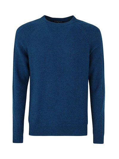 Shop Michael Kors Mix Stitch Crew Pullover Clothing In Blue