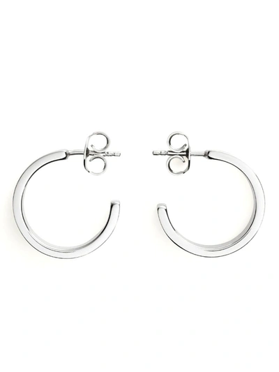 Shop Mm6 Maison Margiela Logo Earrings In Silver