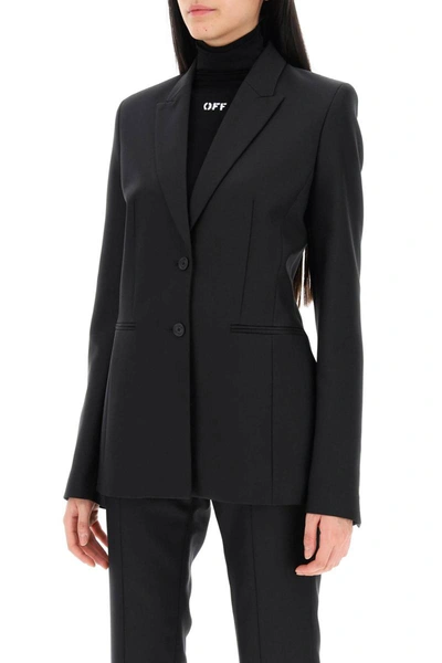 Shop Off-white Corporate Shaped Jacket In Black