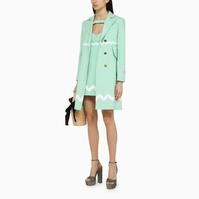 Patou Single-breasted Cotton-blend Tweed Coat In Green