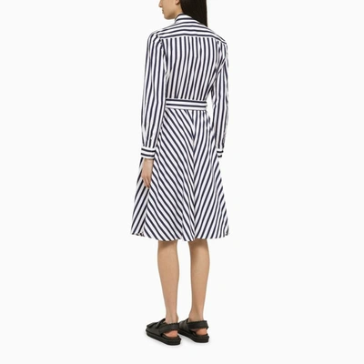 Shop Polo Ralph Lauren Navy Blue/white Striped Shirt Dress