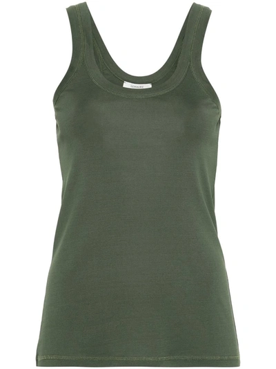 Shop Lemaire Ribbed Top In Green