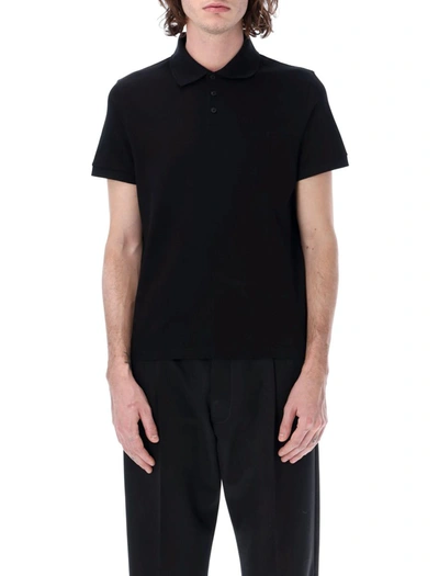 Shop Saint Laurent Cassandre Polo Shirt In Black