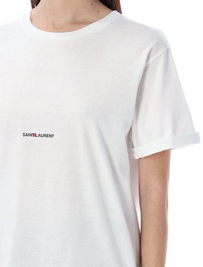 Shop Saint Laurent Classic Logo T-shirt In White