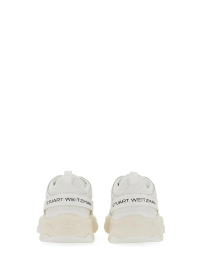 Shop Stuart Weitzman Sneaker With Logo In White