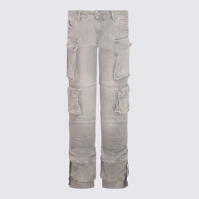 Shop Attico The  Grey Cotton Essie Cargo Jeans