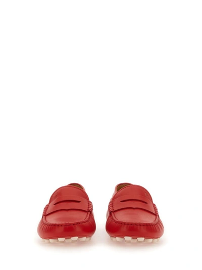 Shop Tod's Rubberized Moccasin In Red