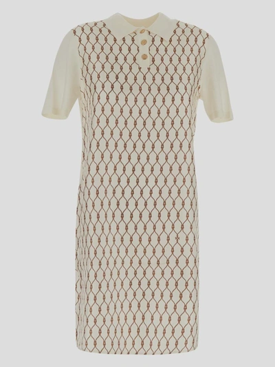 Shop Tory Burch Dresses In Ivorybrown