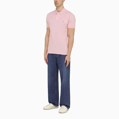 Shop Polo Ralph Lauren Pique Polo Shirt With Logo In Pink