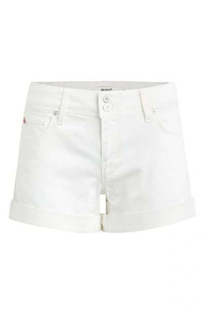 Shop Hudson Jeans Croxley Rolled Hem Denim Shorts In White