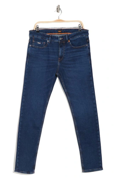 Shop Hugo Boss Boss Delano Bc Skinny Jeans In Dark Blue