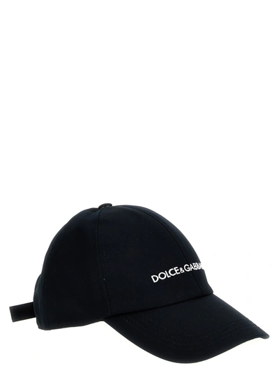 Shop Dolce & Gabbana Logo Embroidery Cap Hats Blue