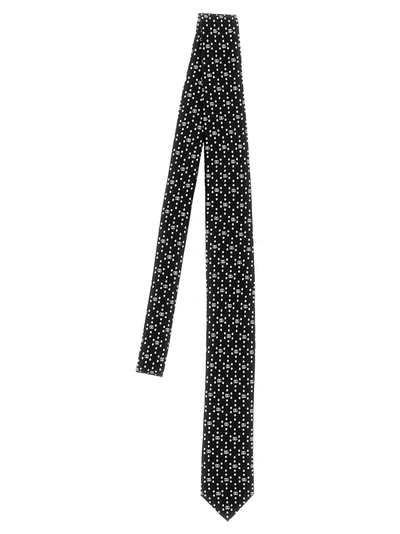 Shop Dolce & Gabbana Logo Print Tie Ties, Papillon White/black