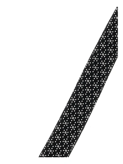 Shop Dolce & Gabbana Logo Print Tie Ties, Papillon White/black