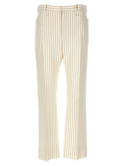 Shop Tom Ford Pinstripe Pants White/black