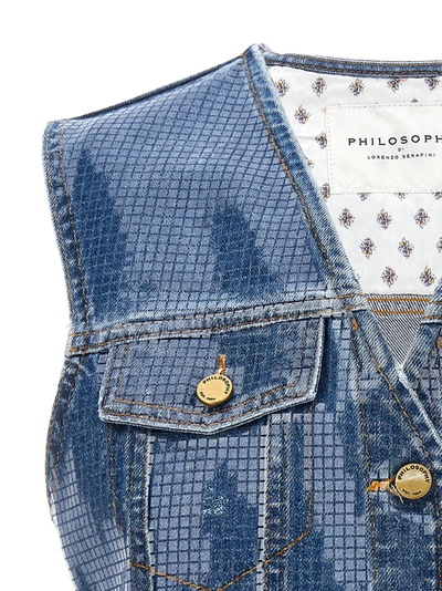 Shop Philosophy Sequin Vest Top Tops Blue