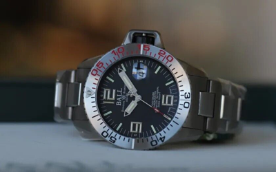 Pre-owned Ball Ø42mm Cosc Engineer Hydrocarbon Eod Titanium Dm3200a-s1c-bk 300m