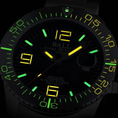 Pre-owned Ball Ø42mm Cosc Engineer Hydrocarbon Eod Titanium Dm3200a-s1c-bk 300m