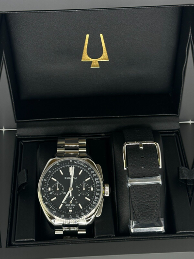 Pre-owned Bulova Quartz Lunar Pilot Archive Series Chronograph 96k111 In Box With Tags