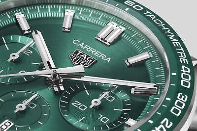 Pre-owned Tag Heuer Carrera Chronograph Green Dial 44 Cbn2a1n.ft6238
