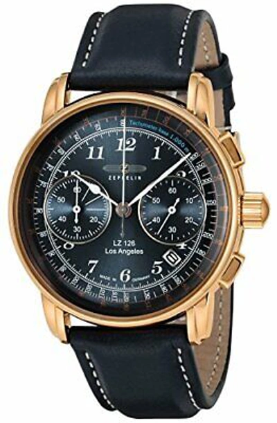 Pre-owned Zeppelin Watch Lz126 Losangeles Navy Dial Plate 76163 Mens