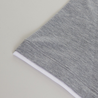 Pre-owned Brunello Cucinelli 595$ Grey Silk & Cotton T-shirt - Shortsleeve, Faux Layering In Gray