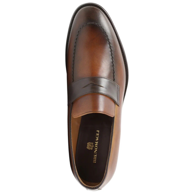 Pre-owned Bruno Magli Arezzo Cognac Men's Leather Loafer Arezzo2 Size 8.5 Retail $395.00 In Brown