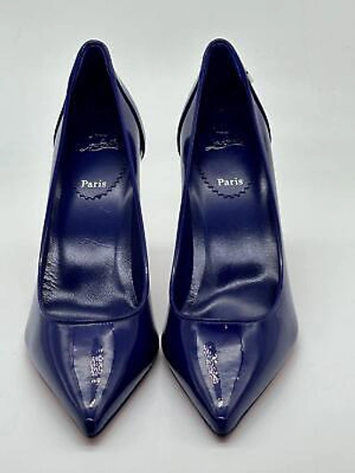 Pre-owned Christian Louboutin Sporty Kate 85 Patent Leather Heels Pumps Shoes $845 In Galactiqueen