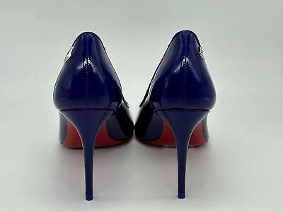 Pre-owned Christian Louboutin Sporty Kate 85 Patent Leather Heels Pumps Shoes $845 In Galactiqueen