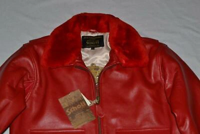 Pre-owned Schott Nyc G1sc Lambskin Wings Of Gold G-1 Flight Jacket Red All Sizes Authentic