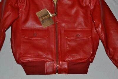 Pre-owned Schott Nyc G1sc Lambskin Wings Of Gold G-1 Flight Jacket Red All Sizes Authentic