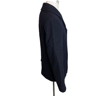 Pre-owned Jcrew J.crew Mens $398 Dock Peacoat With Primaloft Navy Size M Bt825 In Blue