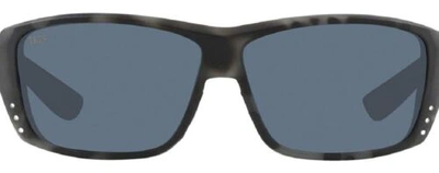 COSTA DEL MAR Pre-owned Cat Cay Sunglasses Ocearch Shiny Tiger Shark & Grey Polarized 580p In Gray