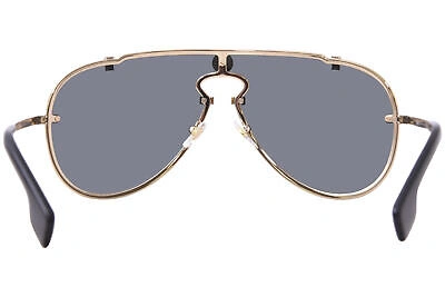 Pre-owned Versace Ve2243 100287 Sunglasses Men's Gold/dark Grey Pilot 43mm In Gray