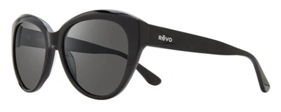 Pre-owned Revo Rose Women's Cat Eye Designer Sunglasses In Gloss Black/graphite Grey 55 Mm In Multicolor