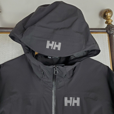 Pre-owned Helly Hansen $275 Size 2xl 10k Waterproof/windproof Ripstop 2l Shell Jacket In Black