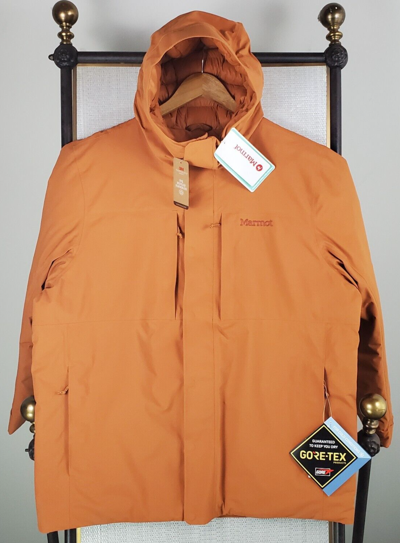 Pre-owned Marmot $400  Mens Size Large Gore-tex Thinsulate Jacket Hood Orange Coat
